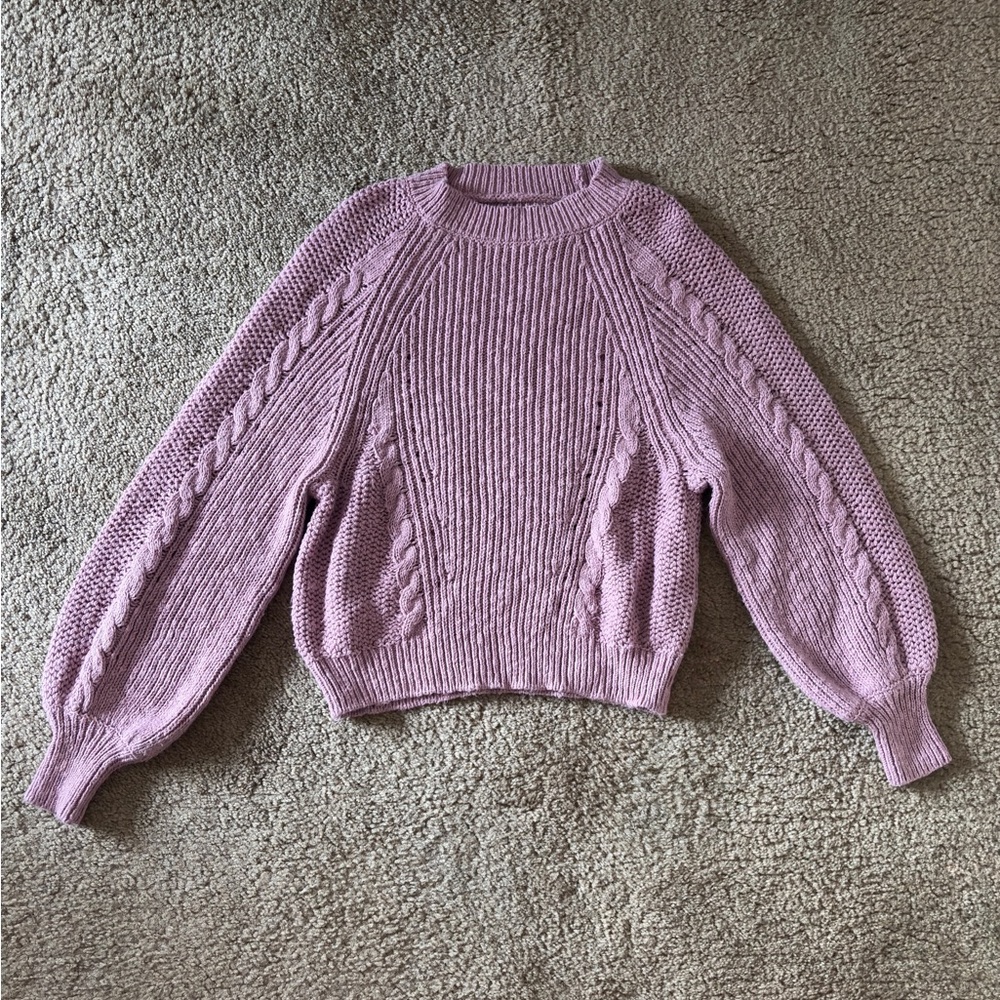 American Eagle Outfitters Lavender Cable Knit Sweater